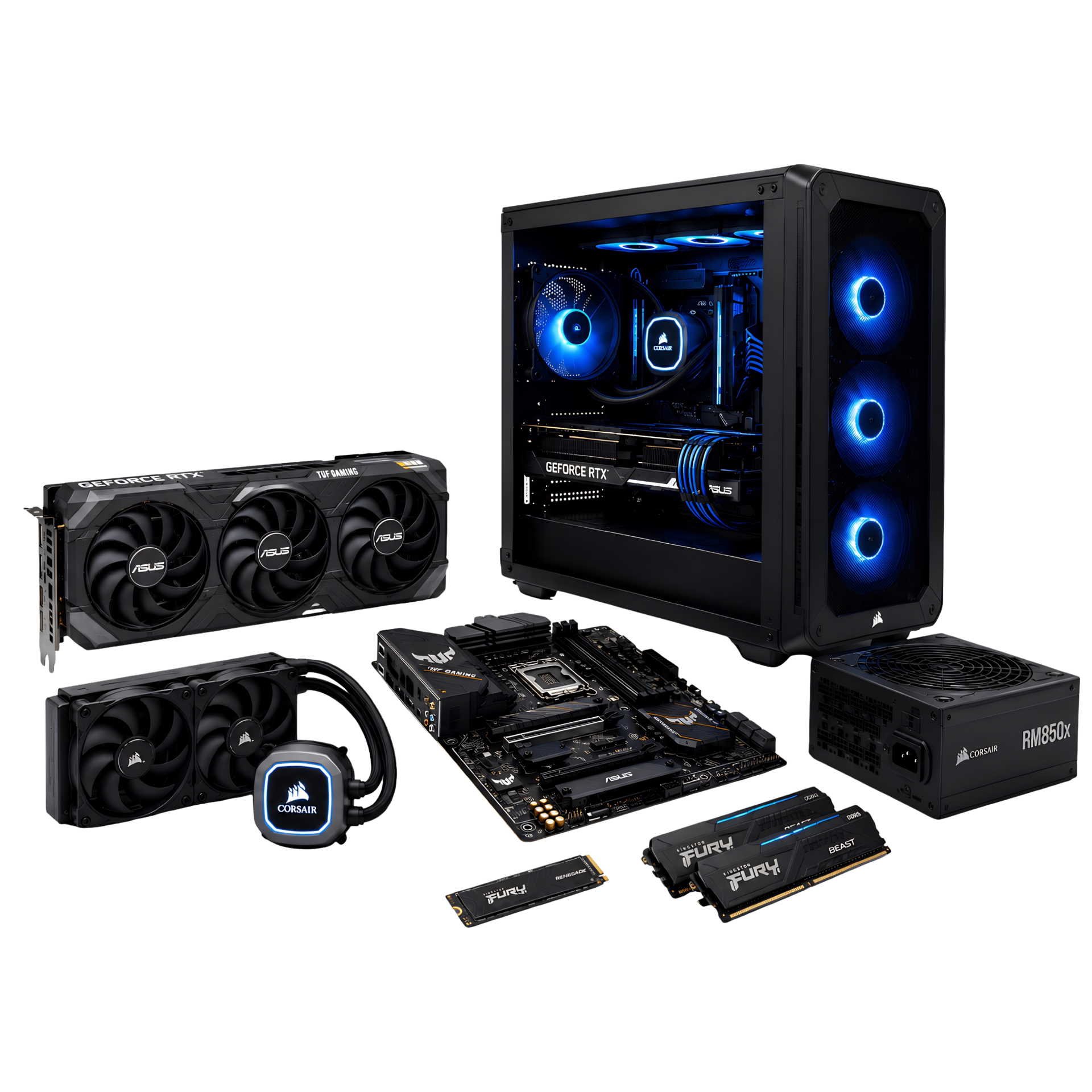 Componentes para armar tu PC: tarjeta gráfica, board, RAM, SSD, fuente y chasis